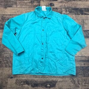 Steiner Industries Teal Work Chore Jacket Snap Front Long Sleeve Size XL